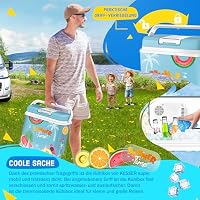 KESSER® 24 Liter Kühlbox | KÜHLT und WÄRMT | Thermo-Elektrische Kühlbox inklusive 2X Kühlakku 12 Volt und 230 Volt | Mini-Kühlschrank | für Auto und Camping | EEK E | Bunt – Ansicht 3