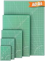 CRAFTUS Schneidematte A1 Grün [60x90cm] | Bastelunterlage selbstheilend mit 5-lagigem Schnittschutzkern | Bastelmatte mit beidseitigen Präzisionsmuster & Winkelmesser