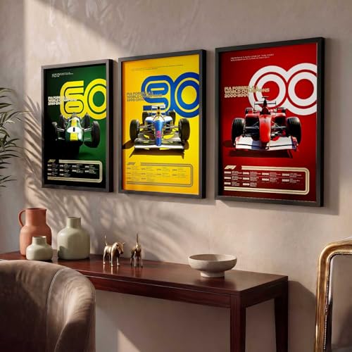 Image of kotart Big Sports Cars Framed Posters Gift Items for Boys Room Wall Decoration Bedroom Living Room Office Studio Decor | Car Poster Frame for Wall Decor Set Of 3 Size | Design 952 Black (14x20 Inch)