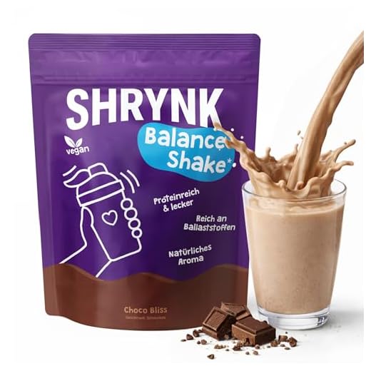 SHRYNK Balance Shake Mahlzeitenersatz Schoko - Eiweißshake zum Abnehmen - Trinkmahlzeit Pulver - Abnehmshake ohne Zucker - High Protein Diät Drink zum Abnehmen - Abnehmen Shake - vegan Diet