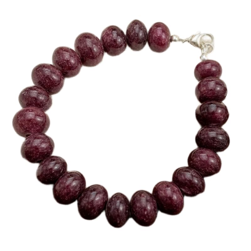 Bracelet rubis naturel rouge de 18 cm, bijou fait main idéal pour vos styles empilables