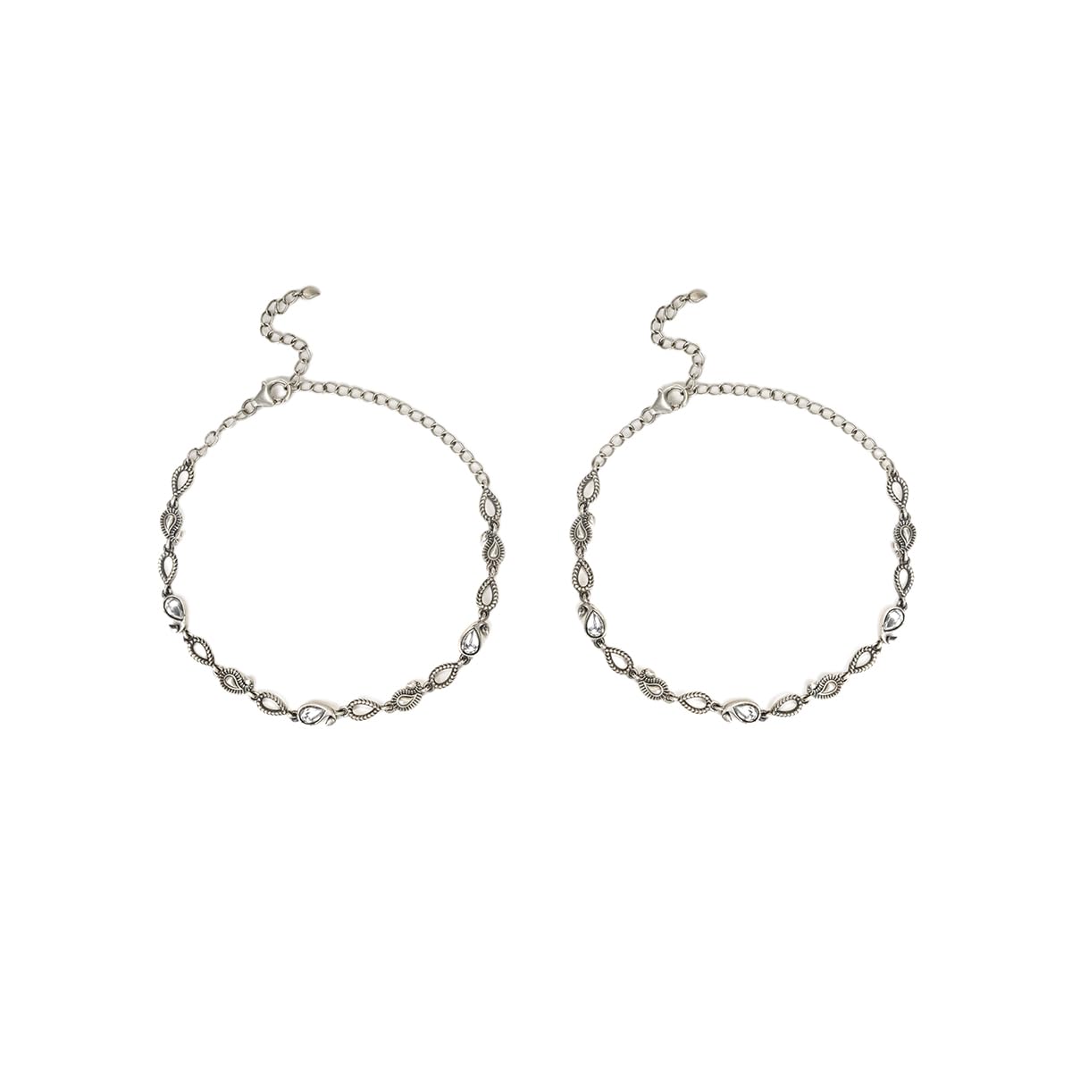 shaya by Caratlane Gup Shup Anklets in 925 Oxidised Silver for women-picture-10