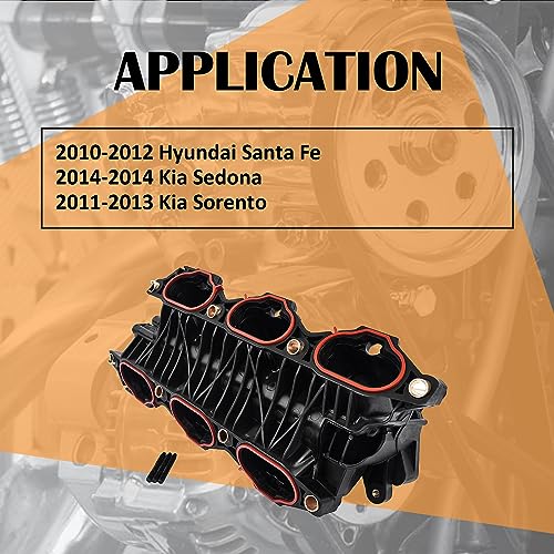 Image of 615-472 28310-3CAA0 Engine Intake Manifold with Gaskets Fits for Santa Fe Sedona Sorento 3.5L Replaces 283103CAA0