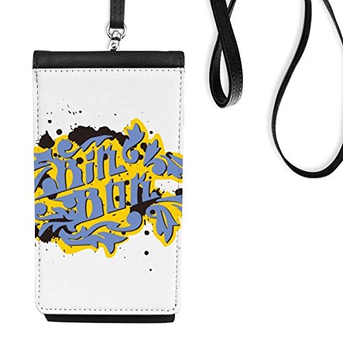 Pochette téléphone noir graffiti hip-hop finitions soignées en similicuir résistant