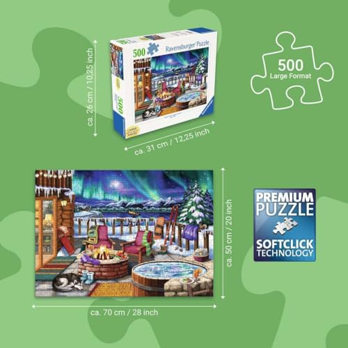 Puzzle 500 pièces : Lumières du Nord Ravensburger France - vue 4