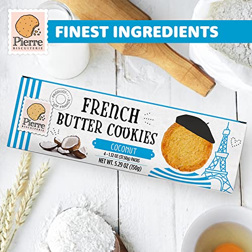Pierre Biscuiterie French Butter Cookies With Coconut 5.29 Ounce Box (Pack Of 3) #TOP3