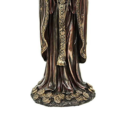 Figura Decorativa Santa Muerte en Resina Bronce Antigua 7.5" miniatura 4