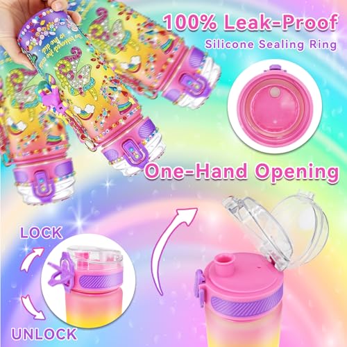 Image of EDSPORTSHOUSE Decorate Your Own Water Bottle Kits for Girls Age 4-6-8-10,Unicorn Painting Crafts,Fun Arts and Crafts Gifts Toys for Girls Birthday Christmas(Unicorn)