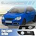 2 Pcs Left and Right Fog Light Mesh Grille Compatible for VW Polo 9N3 2005-2009 No.6Q0853666H/6Q0853666H9B9 ABS Black