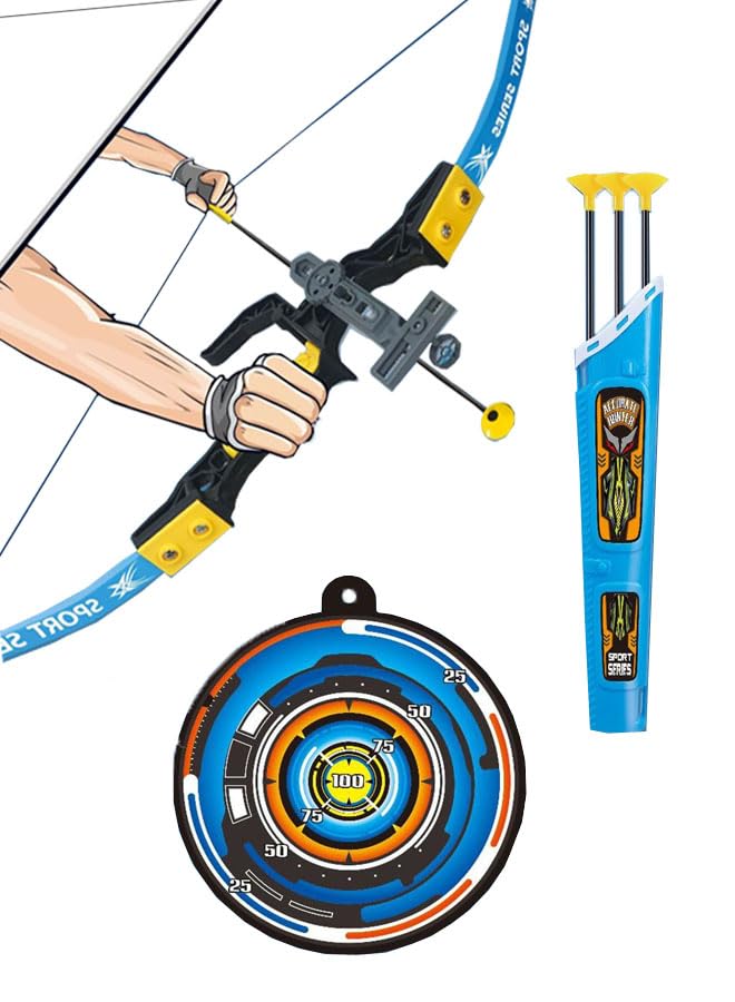 ZCM HAPPYChildren's Bow And Arrow Shooting Sports Archery 76cm Metal Black Bow And Arrow Box Set