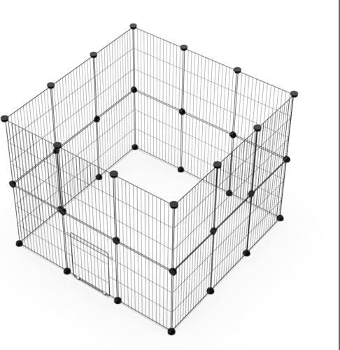 CZCPARY Recinzione per piccoli animali con porta, recinto per criceti, conigli, porcellini d'India, 43 x 32, 24 pezzi