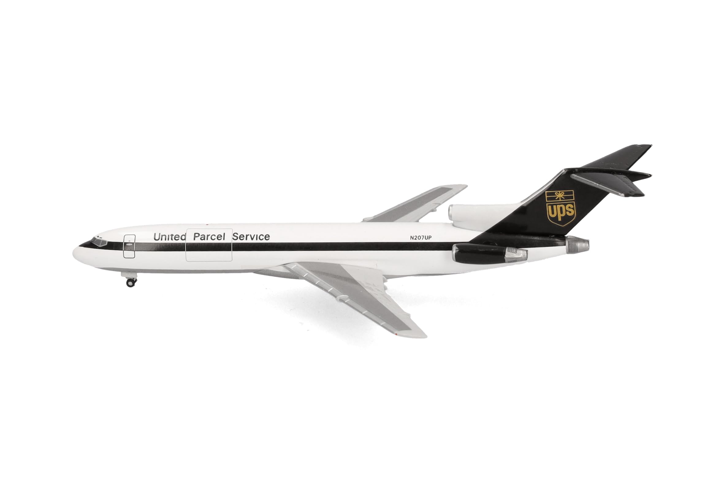 Herpa Modellino aereo UPS Airlines Boeing 727-200F, miniatura in scala 1:500, pezzo da collezione, modello di aereo senza base, metallo