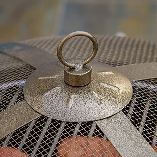 Outsunny 37" Outdoor Fire Pit, Portable Steel Wood Burning Bowl, Grate, Poker, Spark Screen Lid For Patio, Backyard, Camping, Bronze Colored #TOP7