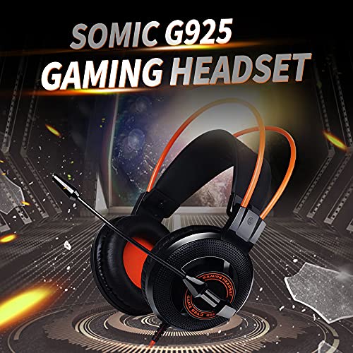 Fone de ouvido para jogos G925 com fio montado na cabeça com unidade de driver de 40 mm microfone om