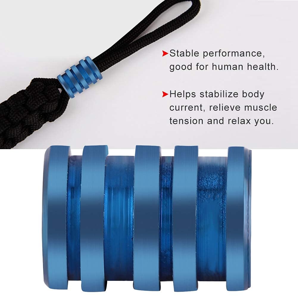 Titanium Knife Lanyard Bead, Durable and Lightweight, Parachute Cord Bead, Large Blue, Pendant for Outdoor, Everyday Carry and Sport Accessories