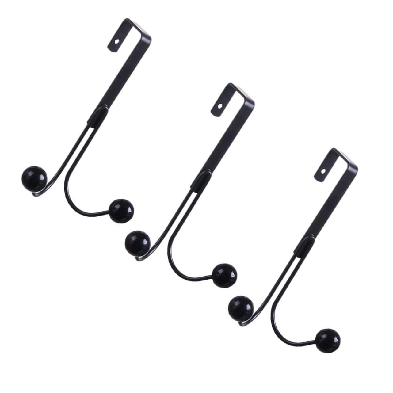 MUSISALY 3pcs Wrought Iron Hook Over The Door Hooks Coat Hanger Behind Door Organizer Over The Door Hanger Key Holder Hook Clothes Rack Overdoor Hanger Organizer Over Door Hanger Black