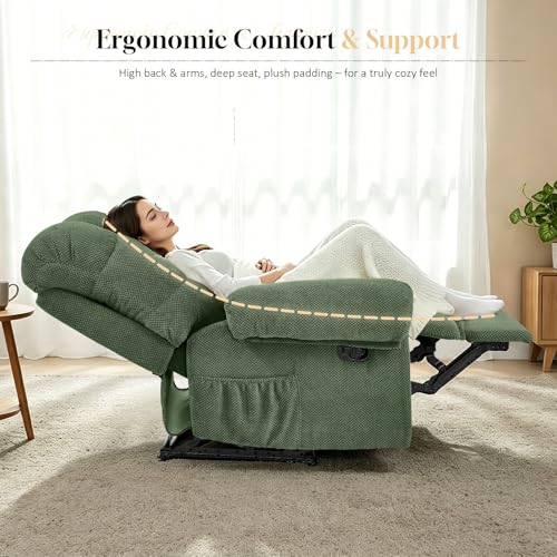 Sillón reclinable manual verde con brazo ajustable miniatura 4