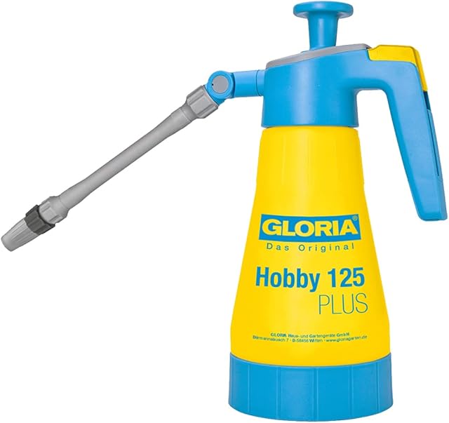 Gloria GLORIA Drucksprüher Hobby 125 Plus | Säurebeständiger 1,25 L Handsprüher | Für Essigsäure, Pflanzenschutzmittel & Unkrautvernichter | Flexibel schwenkbare Lanze | 3 bar — Sprühgeräte