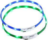 Zacro USB Tölthető Világító Nyakörv Kutyáknak és Macskáknak - 2 db-os Szett, 3 Féle Fénymóddal, Állítható Méret, Éjszakai Biztonság 1