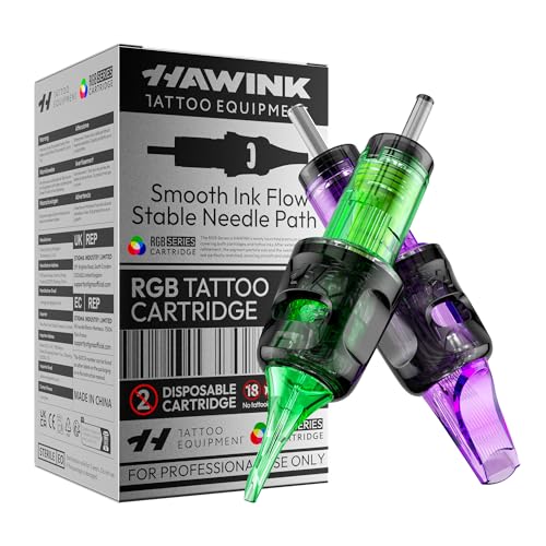HAWINK Tattoo Nadeln Set 50 Stück #12 Standard Round Liner und Round Magnum 3RL 5RL 7RL 7RM 9RM 15RM Durchmesser 0 35mm Professional Tattoo Zubehör EN20-FG-50KIT-U