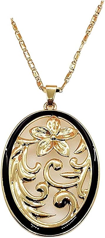 Hawaiian Heirloom Oval Pendant Necklace