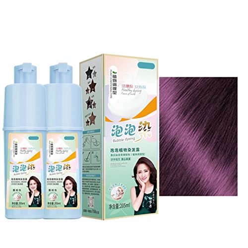 2 Pce Bubble Color Dyeing Kit, Easy Hair Coloring,Change Your Hair Color At Home! (Reddish purple)