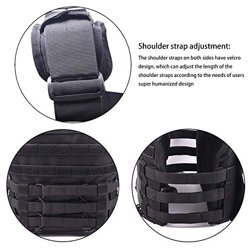 Kidybell Tactical Molle Vest Breathable Combat Training Vest 1000D Oxford Cloth Outdoor Hunting Air Soft Vest Sports Equipment Weight-Bearing Shoulder Strap Vest #TOP4