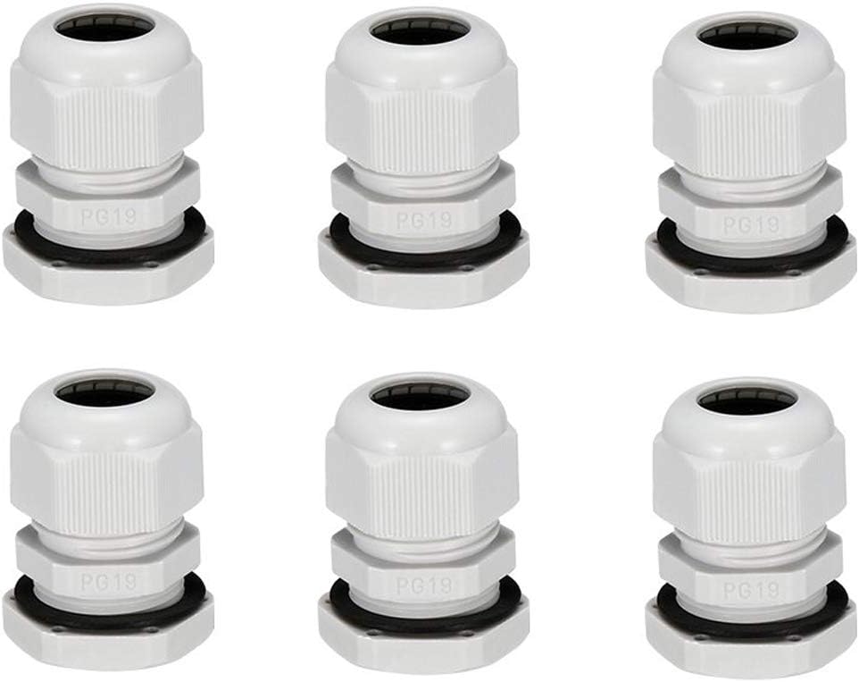 YXQ PG19 Gland Joints Gasket for 1215mm Waterproof Adjustable Lock Nut Connector Cable White