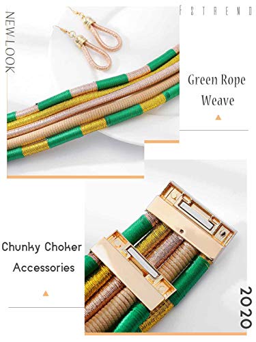 Fstrend Boho Tribal Layered Choker African Necklace Earrings Set4