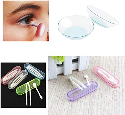 2 Packs of 3pc Contact Lens INSERTER -HYGIENIC Soft Tip Applicator, Tweezer & Storage Case Includes Smiley Face Magnet