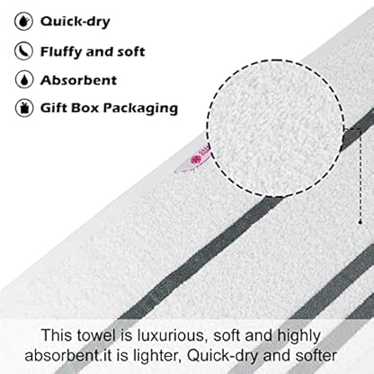 Casa Copenhagen Exotisches 6-teiliges Handtuch-Set, Weiß, 525 g/m², 2 Badetücher, 2 Handtücher, 2 Waschlappen aus weicher ägyptischer Baumwolle für Badezimmer, Küche und Dusche – Bild 4