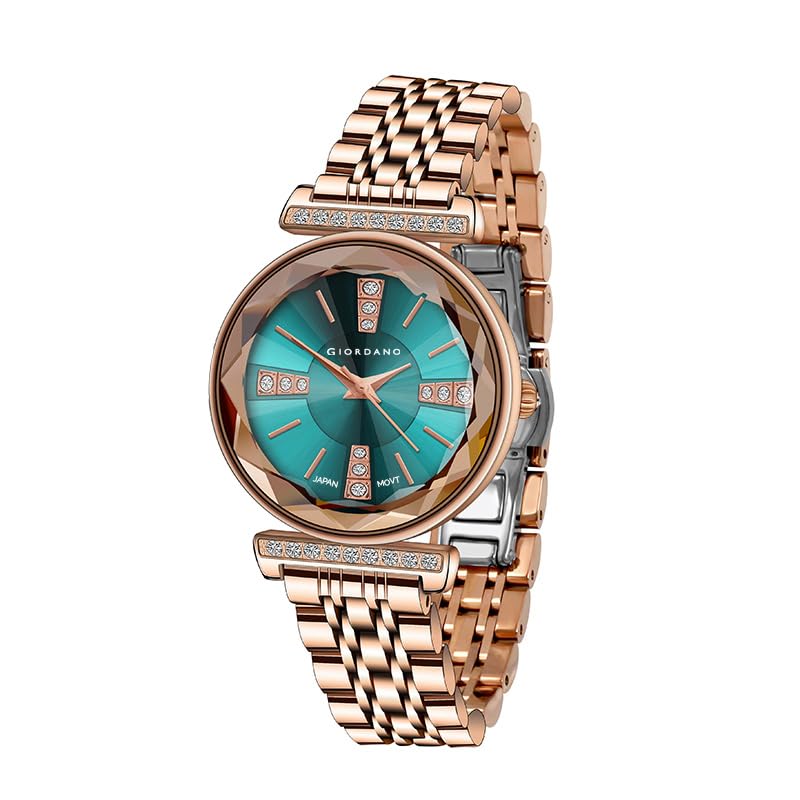 giordano Stylish Diamond Studded Analog Wrist Watch for Women with Elegant Diamond Cut Glass and Glass Coated Stainless Steel Strap - GZ-60084-picture-17