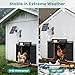 Large Automatic Chicken Coop Door Solar Powered, 4Modes Aluminum Horizontally Dual-Door Design with Timer & Light Sensor, Auto Chicken Door with Remote Control, Excellent Anti-Pinch & Easy to Program