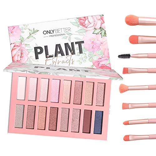 ONLYBETTER Vegan Eyeshadow Palette Organic 16 Colors Highly Pigmented Metallic Colorful Long Lasting...