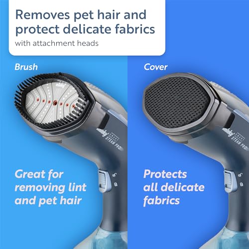 Minky Handheld Garment Steamer, Steam Pro+ Range, Handheld Travel Iron, 250ml Water Tank, 30 Second Fast Heat-Up Time, 1500W, 2 in 1 Fabric and Lint Brush, Blue - Image 2