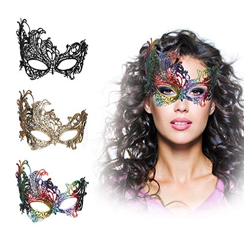 MWOOT Pack of 9 Lace Masquerade Mask for Women Wedding Fancy Dress Ball Masked Ball Halloween Carnival Costume Acting Party