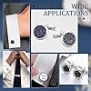 UNICRAFTALE 5 Pairs 12mm 304 Stainless Steel Cuff Button Cabochon Cufflink for Men Flat Round Cuff Button Tray Bezel Cufflink Blanks with Transparent Glass Cabochons Cufflink for Apparel Accessories #4