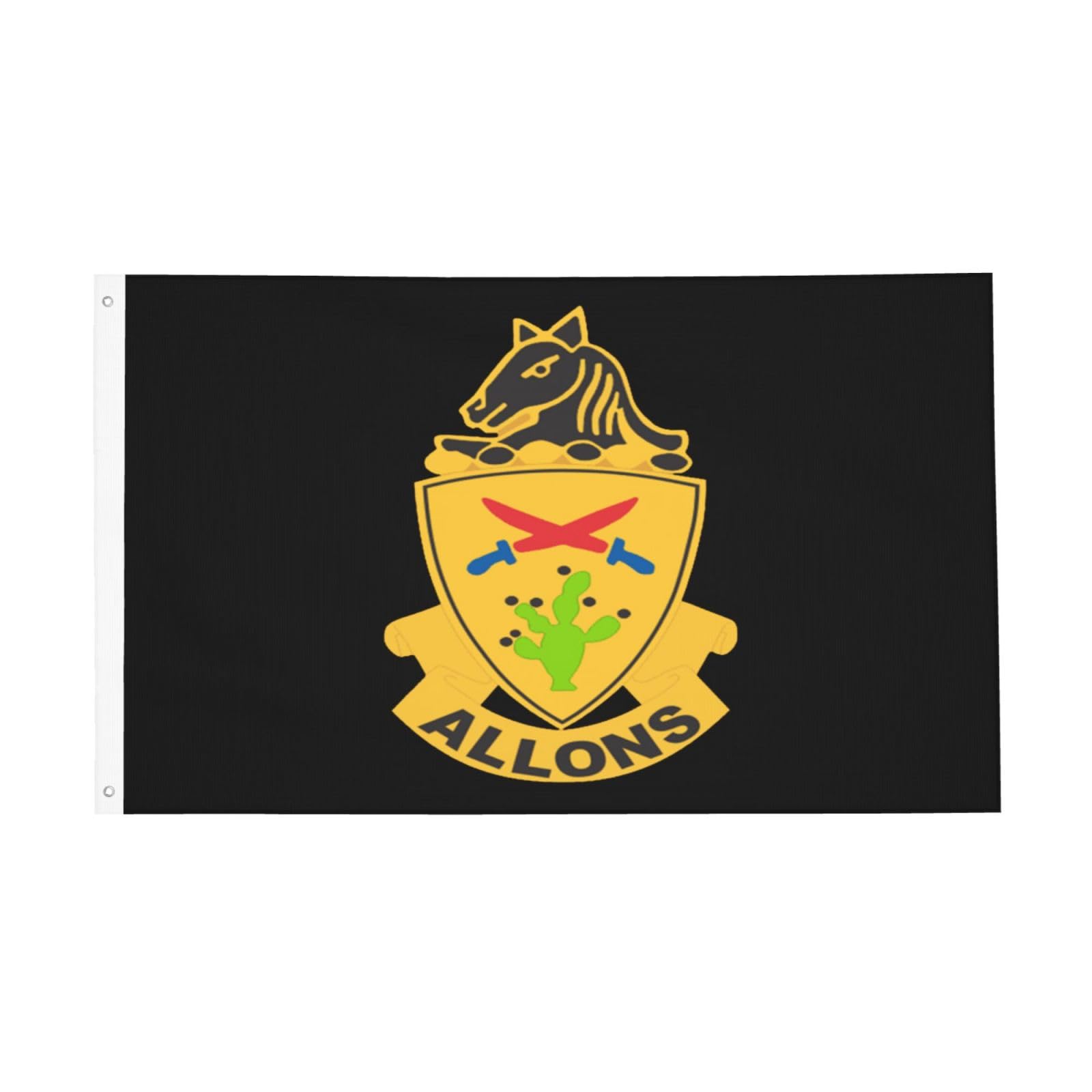11th-Armored-Cavalry-Regiment-11th-ACR-Allons 3 x 5 Ft Double Sided Flag Garden Flag Indoor Decor Flag Banner Flag with 2 Grommet