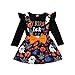 Boshivw Costume d'Halloween à manches longues pour enfant - Ensemble de vêtements pour bébé - Motif caricature de citrouille - Manches longues + bretelles - Pour 6 mois à 4 ans, Noir , 12 mois