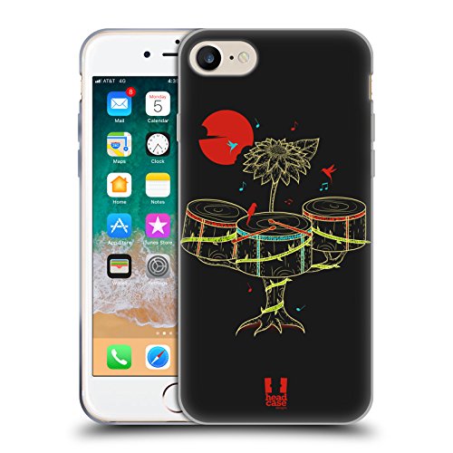 Coque gel iPhone 7/8/SE antichoc MagSafe motif tambours musique nature