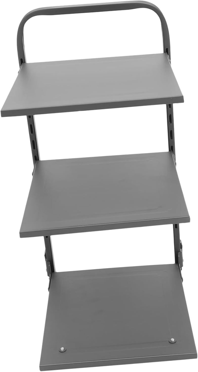 PRETYZOOM Kitchen Pan Organizer Foldable Carbon Steel Rack for Pots Pans Storage Multi-functional Space Saver for Cabinet Countertop Easy to Carry Design