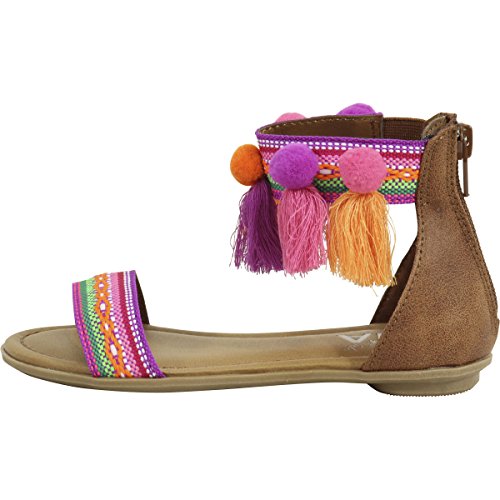 MIA Kids Little Girl's Suri Wheat Nova Suede Pom Pom Sandals Shoes Sz: 12