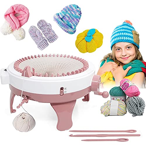 Knitting Machine,48 Needles Knitting Loom Machine with Row Counter,Smart Weaving Loom Round Knitting Machines,Knitting Board Rotating Double Knits for Adults/Kids DIY Scarf Hat Sock