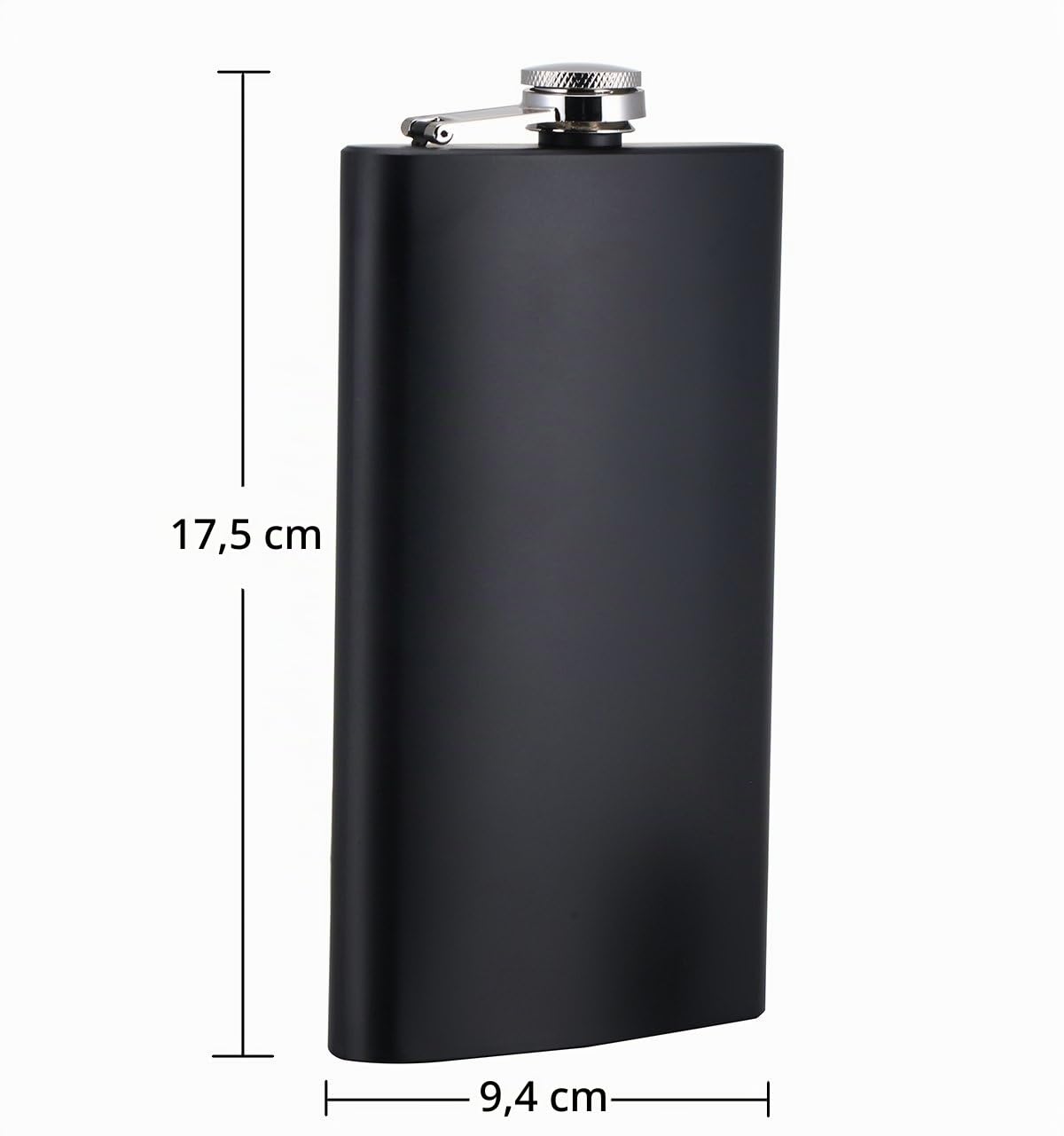 taneaxon 12 oz negro bolsillo de acero inoxidable Whisky Licor Petaca con embudo libre