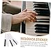 BESPORTBLE 3Pcs Melodica Learning Decals Harmonica Practice Stickers for 32-Key and 37 Colorful Musical Note Labels for Boys and Girls and Beginners
