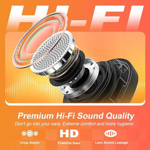 Image of TTQ Open Ear, Open Ear True Wireless Headphones Bluetooth 5.3, Sports with Earhooks & Mic, 60H Playtime, Wireless Charging Case & LED Display, Waterproof for Running, Workout、
