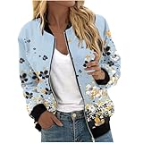 fartey Womens Lightweight Jackets Floral Print Zip Up...