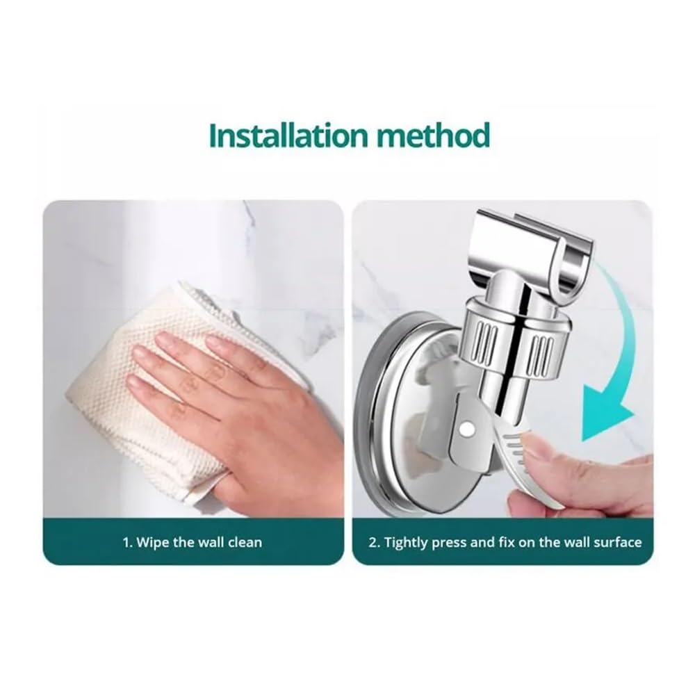 3 soportes de ducha ajustables con ventosa, soporte de cabezal de ducha de mano, boquilla de baño, base fija, agarre fuerte, fácil instalación para el hogar y viajes