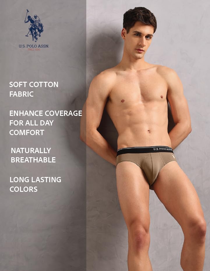 Image of U.S. Polo ASSN. Men's OEB18 Cotton Stretch Breathable Underwear Briefs - Pack of 2