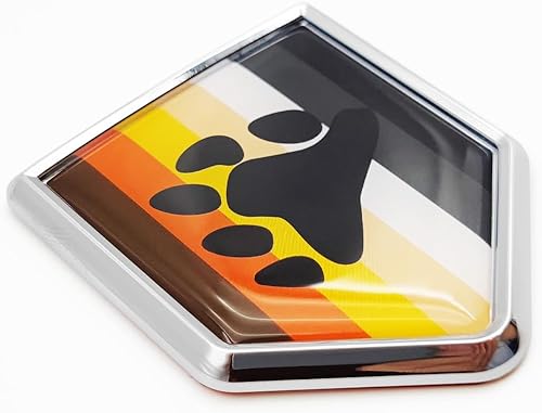 Overdecor Calcomanías de bandera de la hermandad del orgullo del oso, emblema de coche, accesorios de automóvil, decoraciones de bandera cromada,